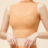 MeshFlex High Neck Crop Top – Orange