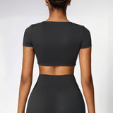 Power Move Crop Tee - Slate Black