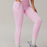 FlexFit High-Waisted Pocket Leggings - Baby Pink