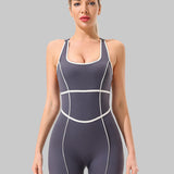 Contour Clash Romper - Grey