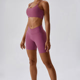 Elevate V-Waist Biker Shorts - Lavender