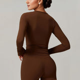 SculptSync Long Sleeve Top – Dark Brown