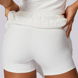 Swift Move Pleated Training Skirt with Pocket Shorts - Cotton White