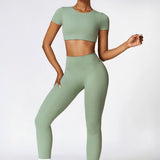 Power Move Crop Tee - Sage Green