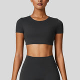 Power Move Crop Tee - Slate Black