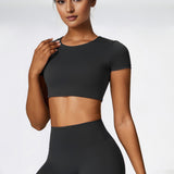 Power Move Crop Tee - Slate Black