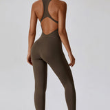 Aero Racerback Jumpsuit - Brown