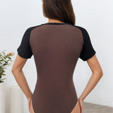 RibRush Tee Bodysuit – Brown
