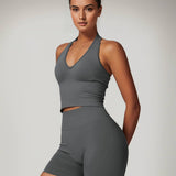 Halter Neck Top - Dark Grey