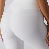 Ultra-Stretch High-Waist Ribbed Seamless Leggings - White