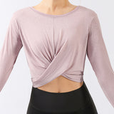 Twist ‘n’ Slay Long Sleeve Crop - Pink