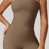 Tapped In Tube Top - Brown