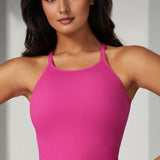 Elevate Strappy Halter Tank - Hot Pink