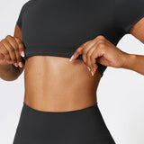 Power Move Crop Tee - Slate Black