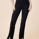 SlitFlex Flare Pants – Midnight Black