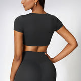 Power Move Crop Tee - Slate Black