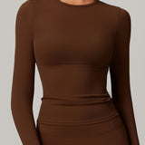 SculptSync Long Sleeve Top – Dark Brown