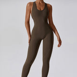 Aero Racerback Jumpsuit - Brown