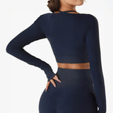 Urban Luxe Strappy Knitted Crop Top - Navy Blue