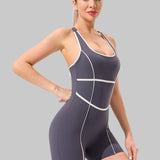 Contour Clash Romper - Grey