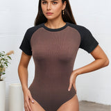 RibRush Tee Bodysuit – Brown