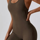 Aero Racerback Jumpsuit - Brown