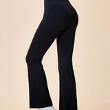 SlitFlex Flare Pants – Midnight Black