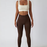 Sculpt Seamless Scrunch Leggings - Brown