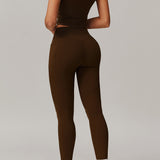 FlexFit High-Waisted Pocket Leggings - Brown