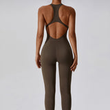 Aero Racerback Jumpsuit - Brown