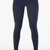 Ultra-Stretch High-Waist Ribbed Seamless Leggings - Navy Blue