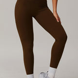 FlexFit High-Waisted Pocket Leggings - Brown