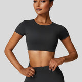 Power Move Crop Tee - Slate Black