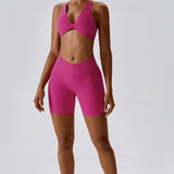 Elevate V-Waist Biker Shorts - Fuchsia Purple