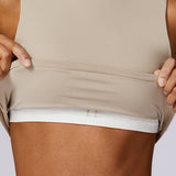 SculptFlex Open-Back Crop Top - Beige