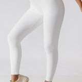 Ultra-Stretch High-Waist Ribbed Seamless Leggings - White
