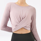 Twist ‘n’ Slay Long Sleeve Crop - Pink