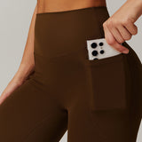 FlexFit High-Waisted Pocket Leggings - Brown