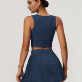 Crop & Conquer Top - Blue