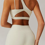 ContourFit High-Waist Pocket Shorts - Beige White