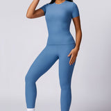 Sleek Fit Active Top - Powder Blue