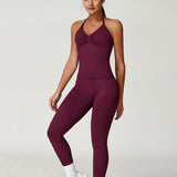 Lowkey Luxe Leggings - Maroon