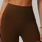 ContourFit High-Waist Pocket Shorts - Brown