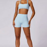 UltraFlex High-Waist Active Shorts - Powder Blue