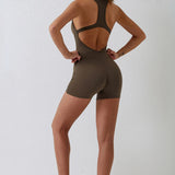 Racerback Sculpt Romper - Brown