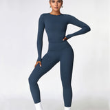 SculptSync Long Sleeve Top – Navy Blue