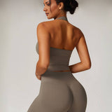 Halter Neck Top - Light Brown