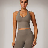 Halter Neck Top - Light Brown