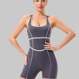 Contour Clash Romper - Grey