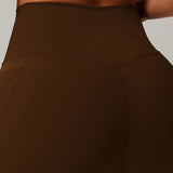 ContourFit High-Waist Pocket Shorts - Brown